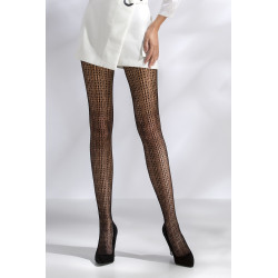 Collants TI042 noir, résille à motif losanges entrelacés
