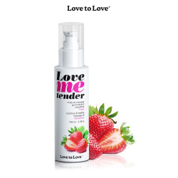 Huile de massage fraise 100ml parfum gourmand et comestible pour massages érotiques à deux
