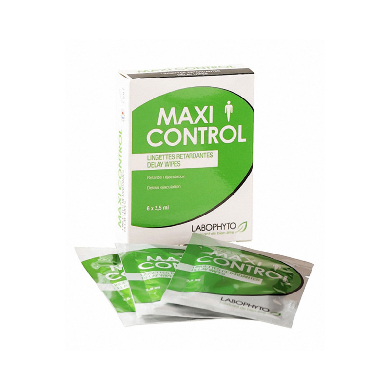 Lingettes retardantes Maxi Control conçues pour aider à retarder l’éjaculation masculine