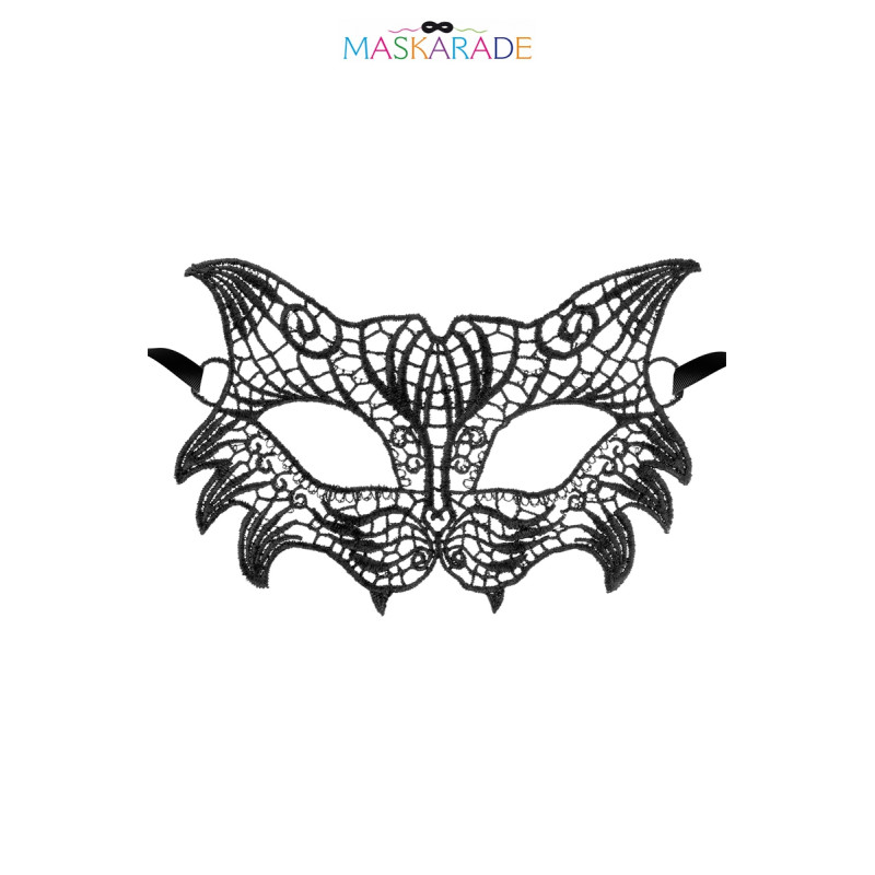 Loup broderie souple Nuit, masque symétrique en dentelle brodée style rétro