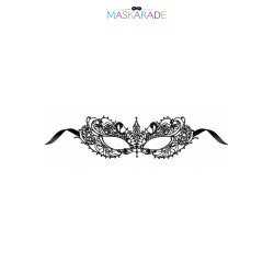 Loup broderie souple Zenith, masque noir brodé pour un regard intense et captivant