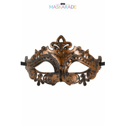 Loup raffiné Hamlet, finition cuivrée avec rubans satinés pour confort optimal