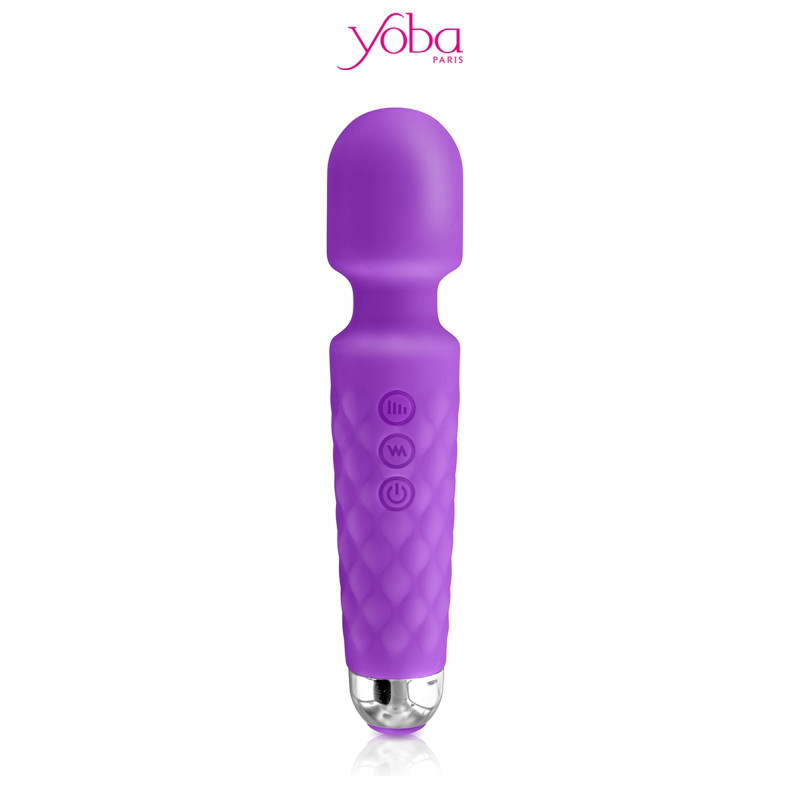 Vibro Love Wand rechargeable violet, massage sensuel et stimulation précise du clitoris