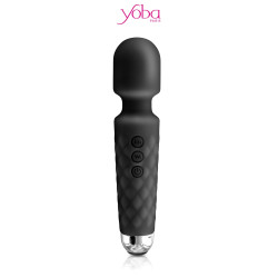 Vibro Love Wand rechargeable noir, wand ergonomique aux 20 modes de vibrations