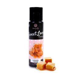 Lubrifiant comestible caramel toffee 60ml, texture crémeuse évoquant le caramel doux