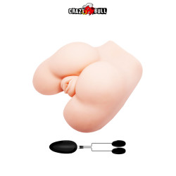 Masturbateur fessier hyper réaliste Crazy Bull, double orifice vibrant