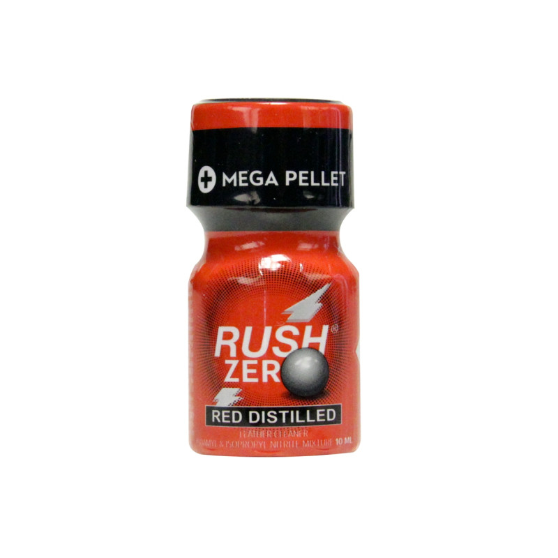 Poppers Rush Zero Red Distilled 10 ml, arôme hybride pour un plaisir profond et immédiat