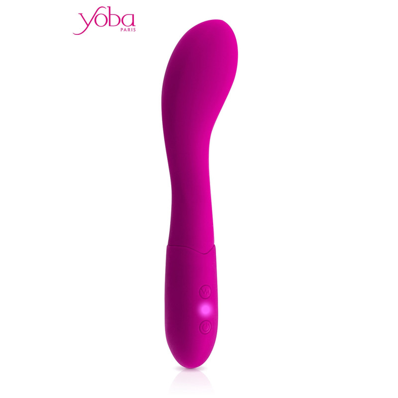 Vibromasseur point G Betty en silicone incurvé sur fond uni
