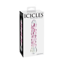 Gode verre Icicles No 7, sextoy haut de gamme, extrémités variées, design artisanal