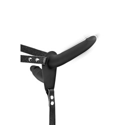 Double gode ceinture noir vibrant Fetish Tentation, plaisir réciproque et design élégant