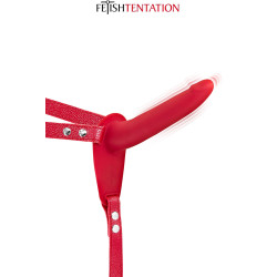 Gode ceinture rouge vibrant Fetish Tentation, accessoire pour jeux passionnés