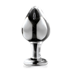 Plug anal en verre Icicles No 25 transparent, design conique raffiné et base évasée sécurisante