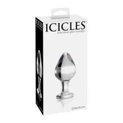 Plug anal Icicles No 25, forme ergonomique en verre hypoallergénique, idéal pour sensations variées