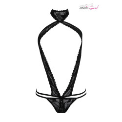 Body noir Alexandra Anaïs, détail de la dentelle délicate pour une touche de séduction subtile