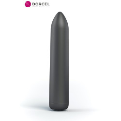 Mini vibro Rocket Bullet noir Dorcel, vue rapprochée sur la forme fuselée et le bouton discret