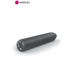 Mini vibro Rocket Bullet noir Dorcel, finition mate, présenté à plat sur fond clair