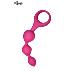 Plug anal Triball rose Alive, mini chapelet flexible à 3 perles de tailles croissantes