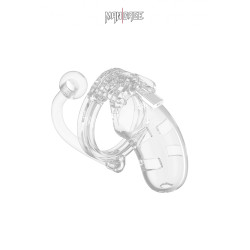 Cage de chasteté 9 cm avec plug ManCage 10, structure légère et plug anal amovible inclus.