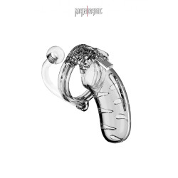 Cage de chasteté 11,5 cm avec plug ManCage 11, structure robuste et plug intégré pour intensité accrue.