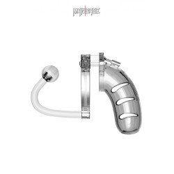 Cage de chasteté 11,5 cm avec plug ManCage 11, dispositif détaillé avec plug amovible pour contrôle précis.