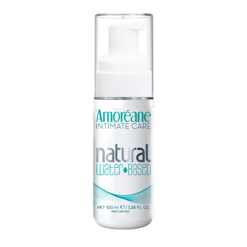 Lubrifiant naturel base eau 100ml Amoreane Medical, le flacon-pompe du gel lubrifiant.