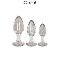 Set 3 plugs pailletés argentés en acrylique Ouch, la finition lisse et transparente de l'acrylique.