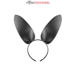 Oreilles de lapin en simili cuir Fetish Tentation, le serre-tête porté sur la tête.