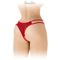 String rouge ouvert Victoria Fashion Secret, vue de dos montrant la partie en tulle transparent.