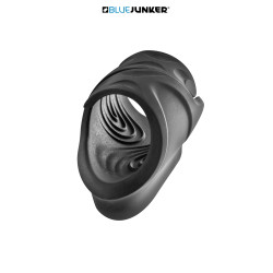 Masturbateur vibrant automatique Blue Junker avec stries, l'anneau de stimulation et ses ailes flexibles.

 Blue Junker