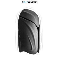 Masturbateur USB 10 programmes Blue Junker, l'appareil de stimulation masculin et son design ouvert.