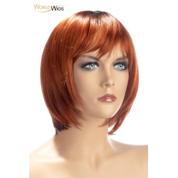 Perruque Alix rousse World Wigs, la perruque courte avec sa coupe en carré dégradé.