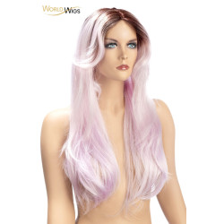 Perruque Aya parme World Wigs, la perruque longue et sa chevelure de couleur parme.
