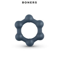 Cockring Hexagonal avec billes en acier Boners Silicone doux, billes en acier stimulantes.