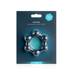 Cockring Hexagonal avec billes en acier Boners Érection plus dure, orgasmes intensifiés
