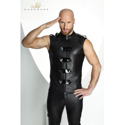 veste sans manches wetlook mat style uniforme militaire