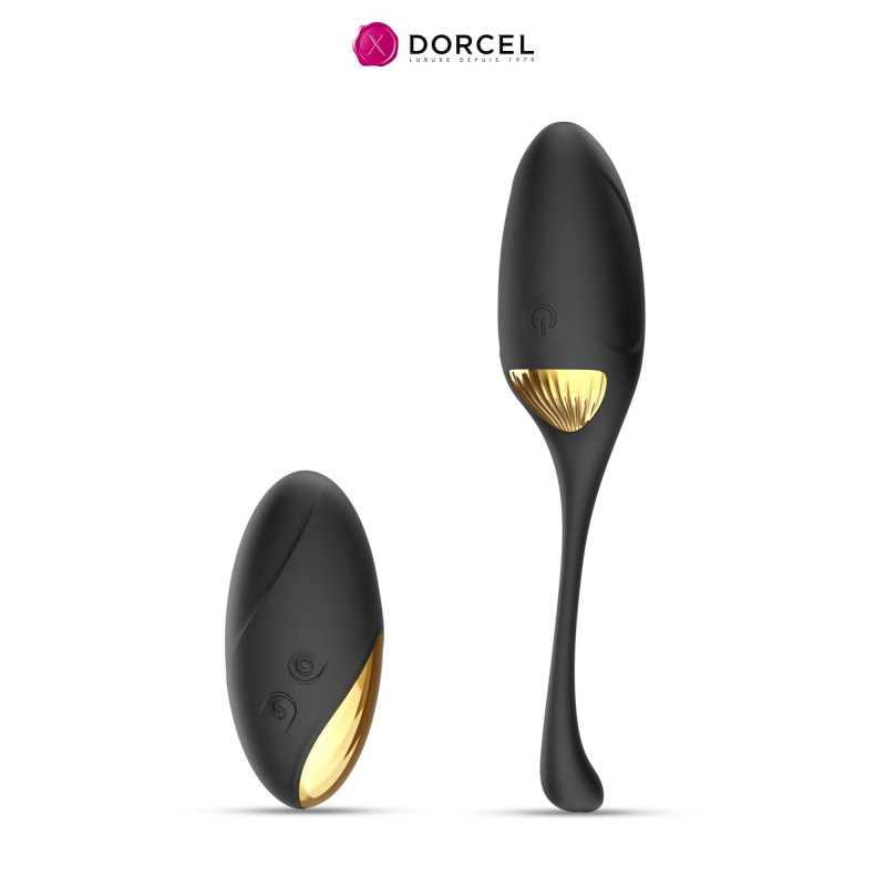 Sextoy 2 en 1 Secret Orgasm Dorcel, œuf vibrant télécommandé et galet stimulant réunis.