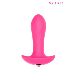 Plug anal vibrant Hush My First, forme ogive évasée et reliefs facettés pour une stimulation optimale.