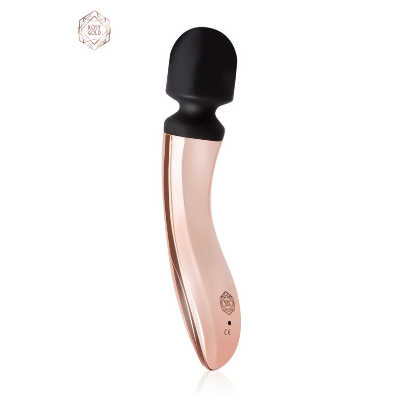 Vibro Curve Massager Rosy Gold, tête vibrante flexible, design courbé et moteur puissant.