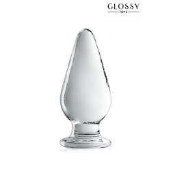 Plug anal verre Glossy Toys n° 26 Clear 11,5 cm x 5 cm, non poreux, hygiénique, parfait pour initiés et sensations intenses.