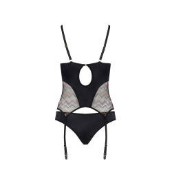 Guêpière et culotte Lagerta Casmir, ensemble élégant et harmonieux, style moderne et féminin.