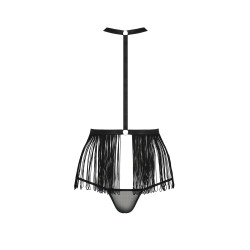 Ensemble Indra Passion, string en tulle noir discret, fine ligne habillant les hanches.
