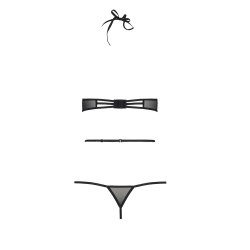 Body Rita Passion, string tulle noir, hanches habillées de lanières sensuelles, coupe très sexy.