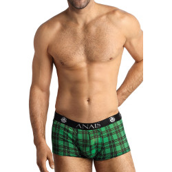 Boxer Magic Anaïs for Men,en tissu transparent vert et noir avec coque sculptée pour un maintien parfait.