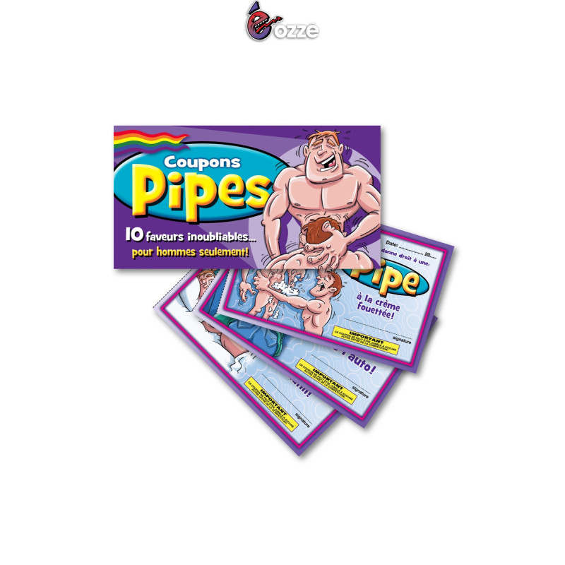 Coupons pipes pour hommes,Cartes ludiques pour pimenter la vie intime avec 10 plaisirs à offrir et à partager.
