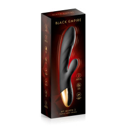 Vibromasseur chauffant My Queen 2 Black Empire,Sextoy étanche et rechargeable USB, surface douce silicone Soft Touch noir.