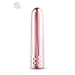 Mini vibro Rosy Gold,design élégant et doux, idéal pour un plaisir discret partout.