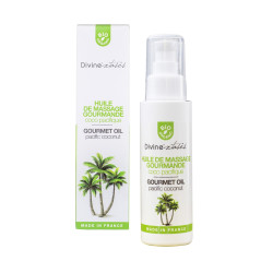 Huile de massage gourmande BIO Noix de cococexotisme naturel et soin hydratant renforcés avec ce produit