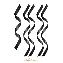 5 liens satin noir Sweet Caress, bandeau yeux 1,2 m et attache poignets et chevilles
