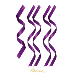 5 liens satin pourpre Sweet Caress, bandeau yeux 1,20 m et liens poignets et chevilles