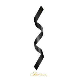 Bandeau BDSM satin noir Sweet Caress, longueur 1,20 m, inscription dorée « juste pour toi »